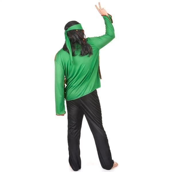 Hippiedräkt för män - One Size - Grön - 100 % polyester