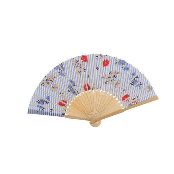 Fläkt med orientaliska blommotiv bambu dekoration