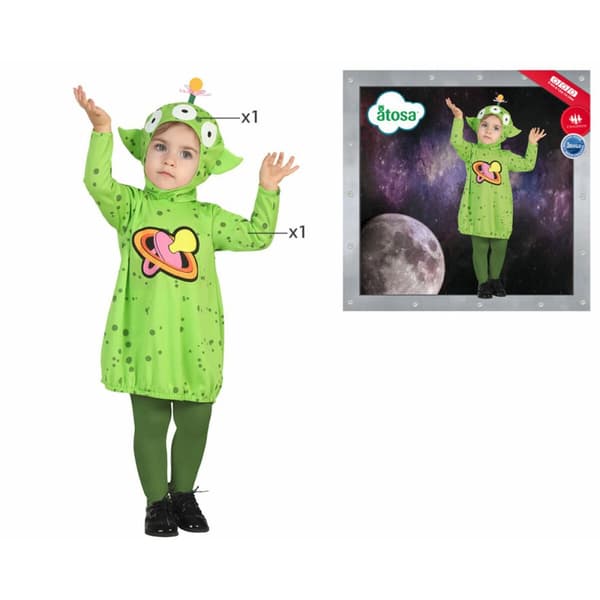 Kostume til babyer Alien Grøn - 0-6 måneder