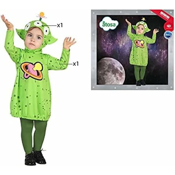 Kostume til babyer Alien Grøn - 0-6 måneder
