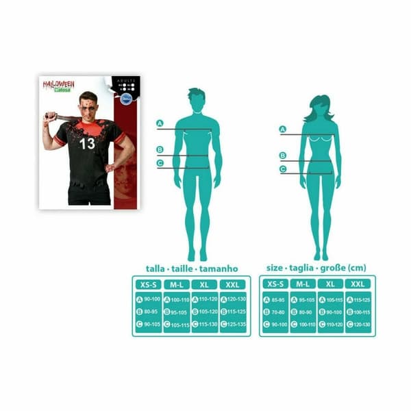 Kostume til voksne Sort Blødende Rugby (1 Dele) - M/L