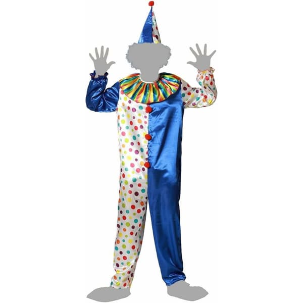 Kostume til voksne M/L Mande klovn Blå