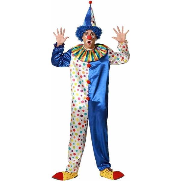 Kostume til voksne M/L Mande klovn Blå