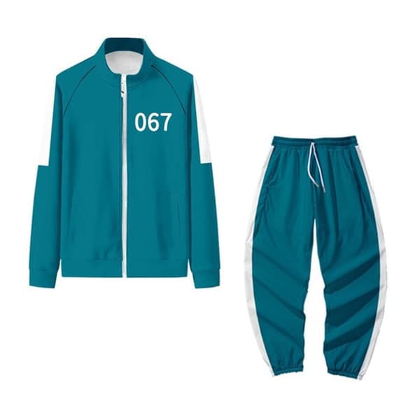 Squid Game 067 | S | Kostym Carnival Outfit | Halloween | Klädd dräkt Cosplay | Netflix | Träningsoverall