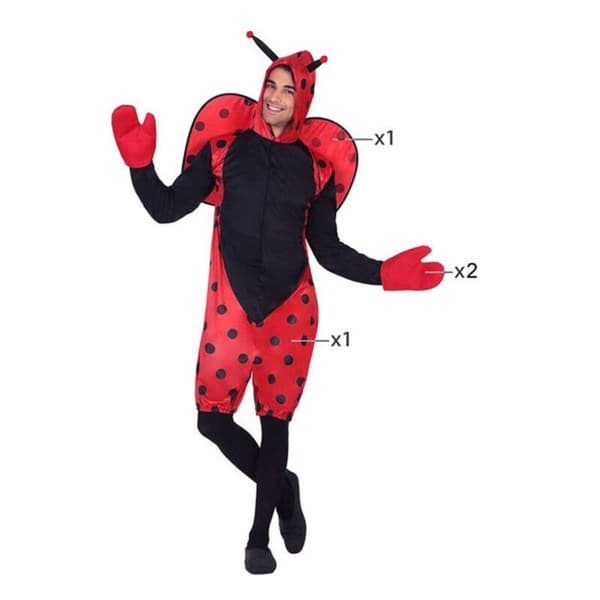 Kostume til voksne (3 pcs) Mariehøne - XXL