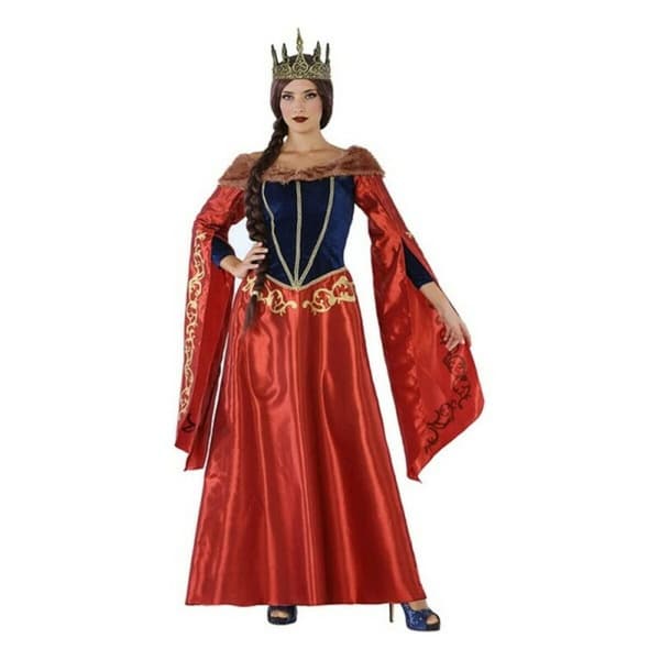 Kostume til voksne 113916 Rød Marineblå Middelalder dronning - M/L
