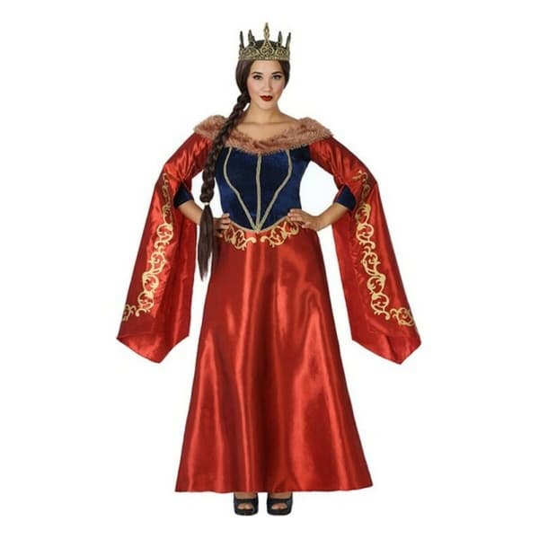 Kostume til voksne 113916 Rød Marineblå Middelalder dronning - M/L