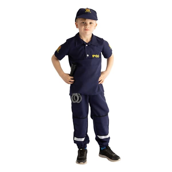 Norsk Politi Børn Kostume Blå L