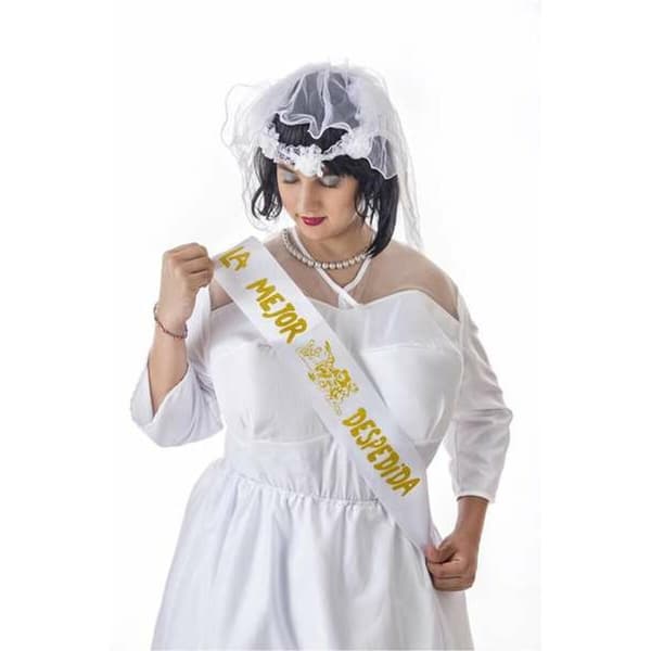 Kostume til voksne Sexy Brudekjole (4 Dele) - L