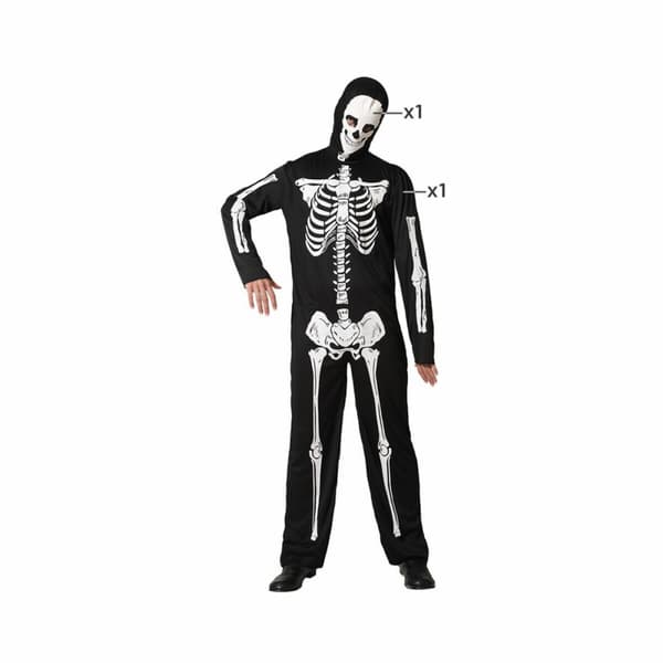 Kostume til voksne Sort Skelet - XXL