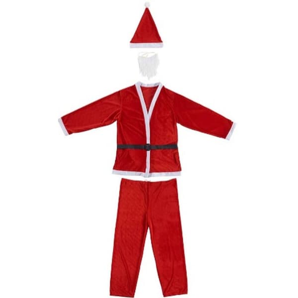 Kostume til voksne Krist+ K1912284 Hvid Rød Julemanden Onesize (4 enheder)