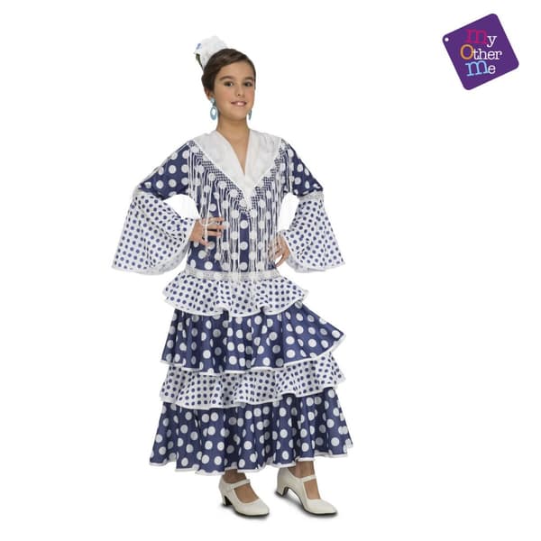Kostume til voksne My Other Me Solea Flamenco danser Blå - 5-6 år