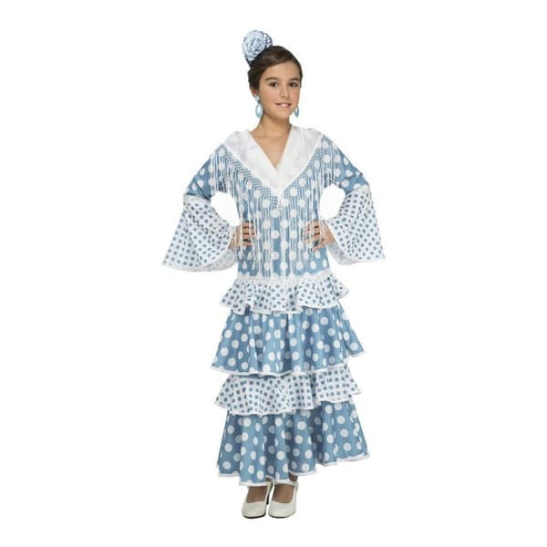 Kostume til børn My Other Me Guadalquivir Flamenco danser Turkisblå - 5-6 år