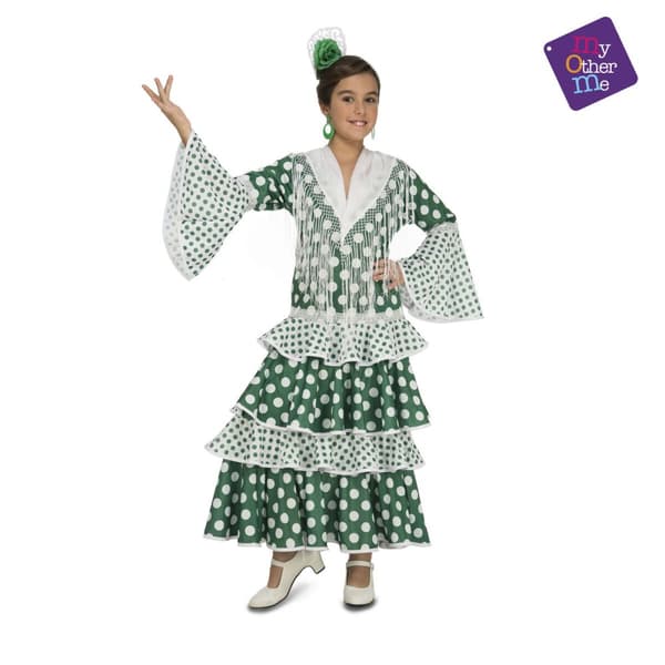 Kostume til børn My Other Me Feria Flamenco danser Grøn - 3-4 år