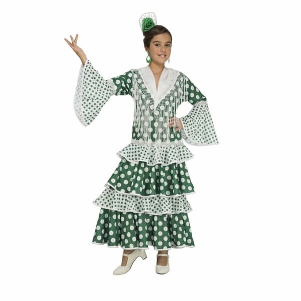 Kostume til børn My Other Me Feria Flamenco danser Grøn - 7-9 år