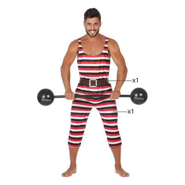 Kostume til voksne Multifarvet Muskelbundt mand Cirkus (2 Dele) - XL