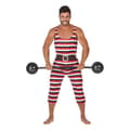 Miniatyrbillede 1 af 6: Kostume til voksne Multifarvet Muskelbundt mand Cirkus (2 Dele) - XL