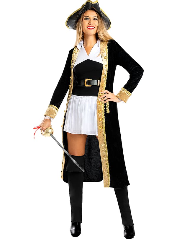 FUNIDELIA Deluxe Pirat Kostume - Koloni Samling til kvinder - Sort