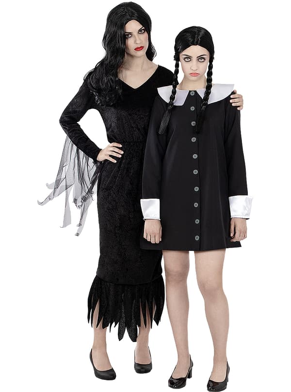 FUNIDELIA Morticia Addams kostume - The Addams Family til kvinder - Sort