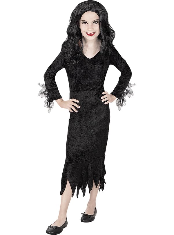 FUNIDELIA Morticia Addams kostume - The Addams Family til piger - Sort 7-9 years