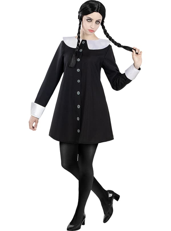 FUNIDELIA Wednesday Addams Parykk - The Addams Family til dame - Størrelse: 0