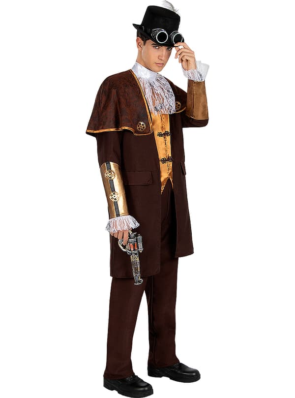 FUNIDELIA Stilig Steampunk Kostyme til mann - Brun