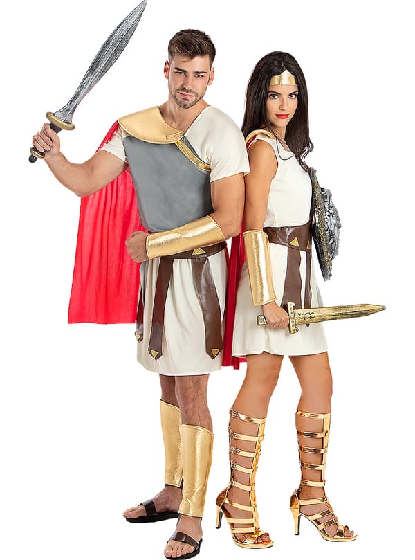 FUNIDELIA Maskeraddräkt gladiator för herr - Brun