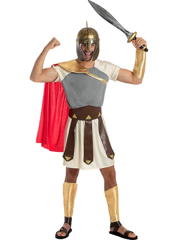 FUNIDELIA Maskeraddräkt gladiator för herr - Brun S-M