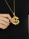 Miniatyrbild 1 av 3: FUNIDELIA Halsband dollar för dam och herr - Storlek: 0 - Guld
