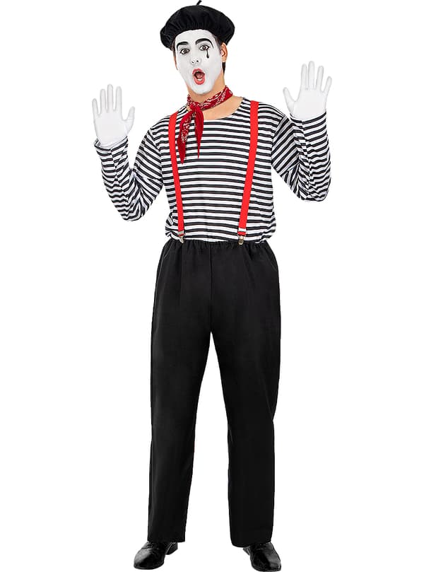 FUNIDELIA Mime kostume til mænd - Sort L-XL