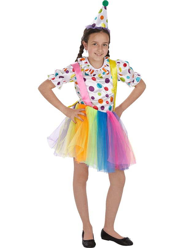 FUNIDELIA Maskeraddräkt clown för flicka - Röd
