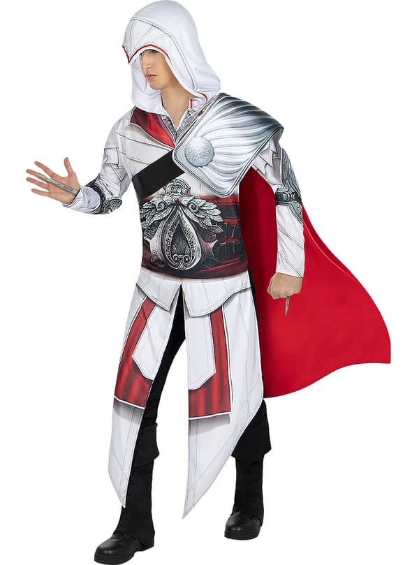 FUNIDELIA Ezio Auditore Assassins Creed Maskeraddräkt för herr - Grå / Silver
