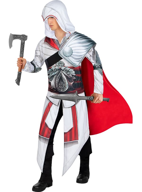 FUNIDELIA Ezio Auditore Assassins Creed Maskeraddräkt för herr - Grå / Silver