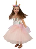 Miniatyrbild 3 av 8: FUNIDELIA Enhörning Prinsessa Maskeraddräkt för flicka - Rosa