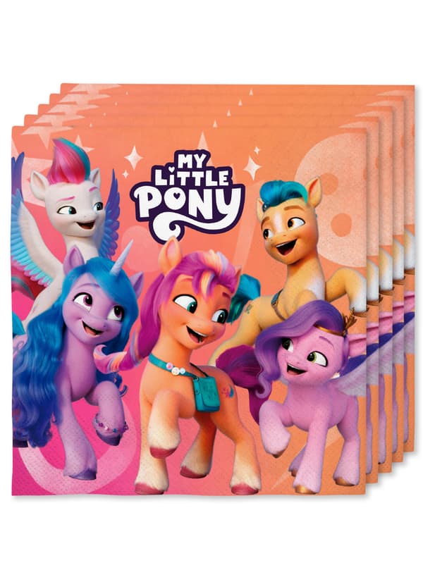 FUNIDELIA 16 servietter - My Little Pony 33 x 33 cm til piger - Størrelse: 0