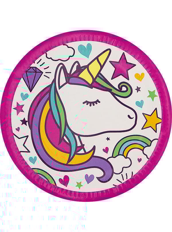 FUNIDELIA 8 Enhjørning Tallerkener 23 cm - Lovely Unicorn til piger - 0