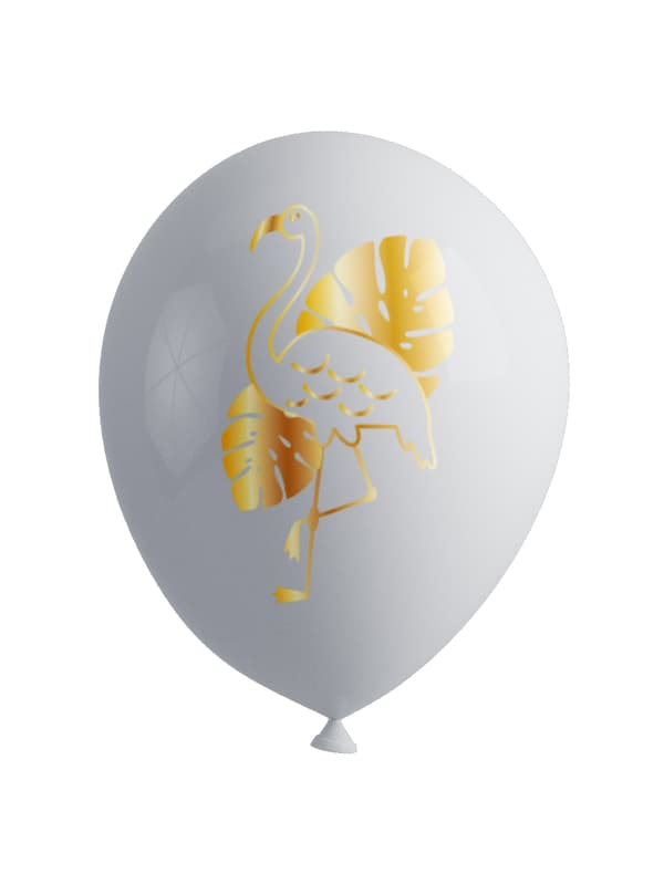 FUNIDELIA 8 ballonger med flamingos - Tropical flamingos för flicka - Storlek: 0
