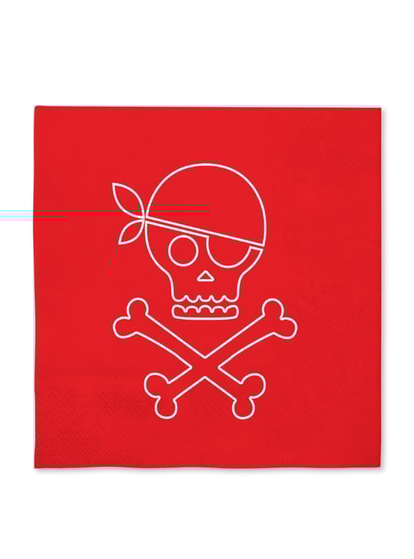 FUNIDELIA 16 Pirat servietter 33 x 33 cm - Pirates Party til kvinder og mænd - 0