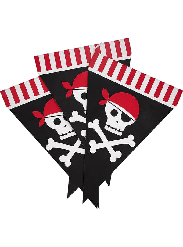 FUNIDELIA 1 Girlang med småflaggor pirater - Pirates Party för dam och herr - 0