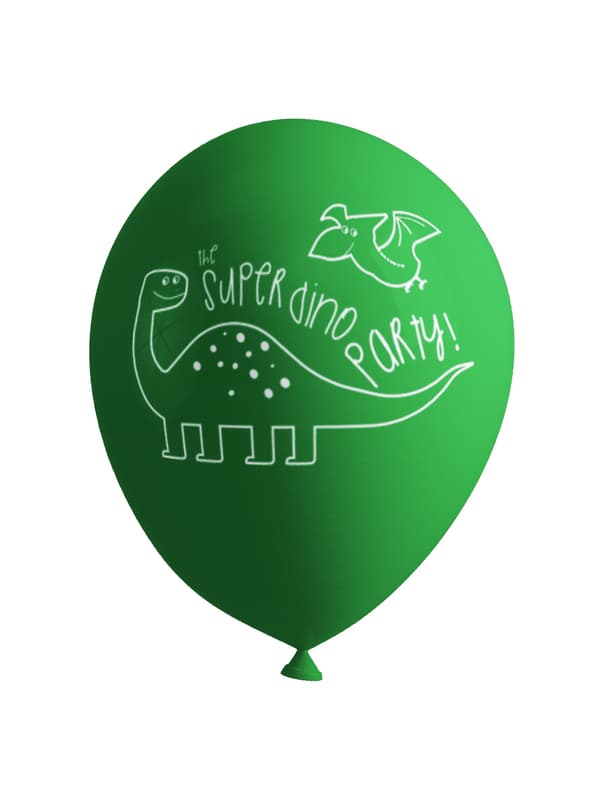 FUNIDELIA 8 Dinosaur Balloner - Dinosaurs Party til drenge - Størrelse: 0 - Grøn