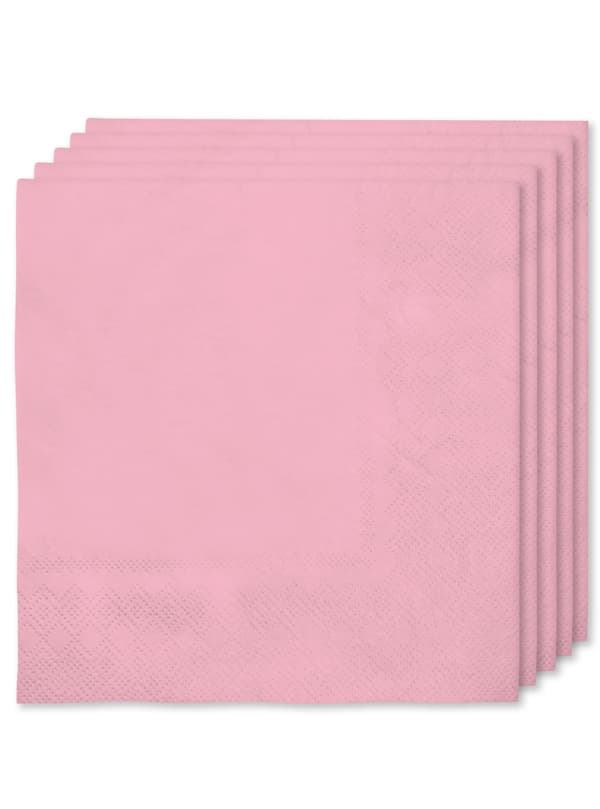 FUNIDELIA 16 lyserøde servietter 33x33cm - Plain Colours til kvinder og mænd - 0
