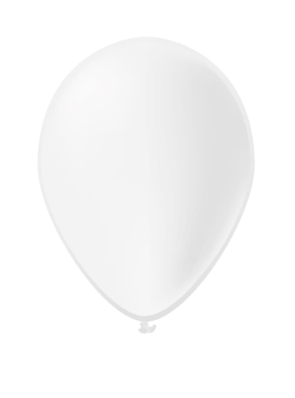 FUNIDELIA 10 hvide balloner - Plain Colours til kvinder og mænd - Størrelse: 0