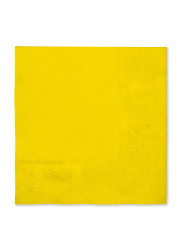 FUNIDELIA 16 gule servietter 33x33cm - Plain Colours til kvinder og mænd - 0