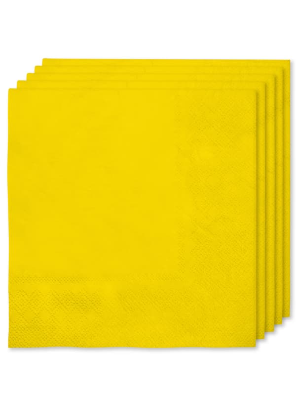 FUNIDELIA 16 gule servietter 33x33cm - Plain Colours til kvinder og mænd - 0