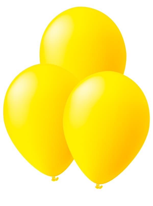 FUNIDELIA 10 ballonger gula - Slätstrukna färger för dam och herr - Storlek: 0