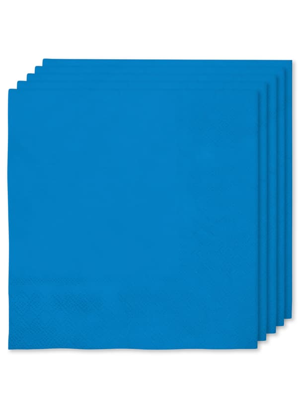 FUNIDELIA 16 servetter marinblå 33x33cm - Slätstrukna färger för dam och herr
