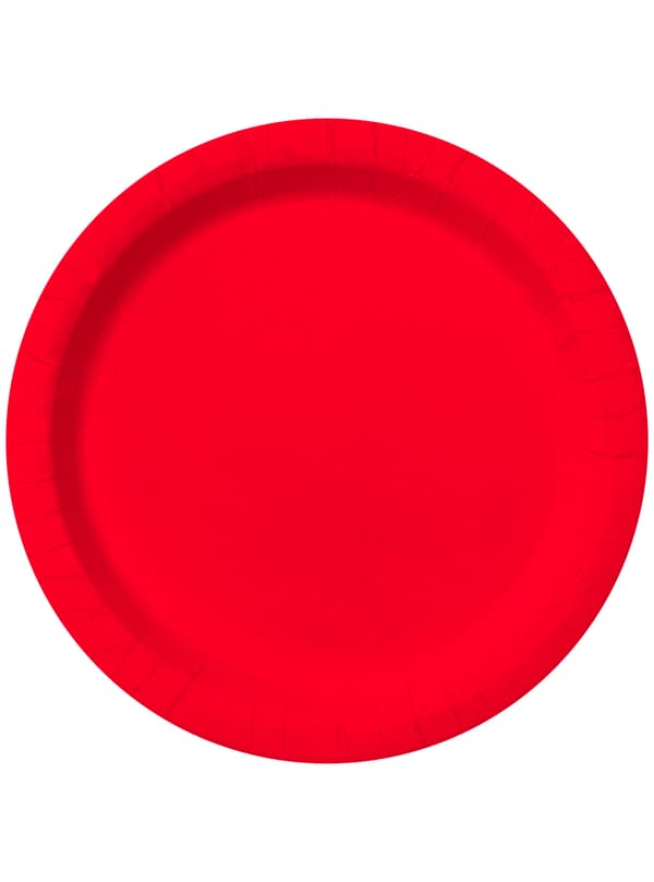 FUNIDELIA 8 røde tallerkner 23 cm - Plain Colours til kvinder og mænd - 0