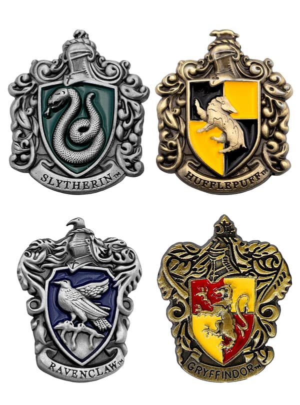 FUNIDELIA Pakke med 4 Harry Potter Hus pins til dame og mann - Størrelse: 0