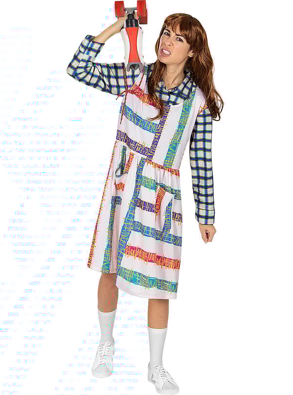 FUNIDELIA Eleven Stranger Things 4 Kostume - Officiel Netflix til kvinder - Brun