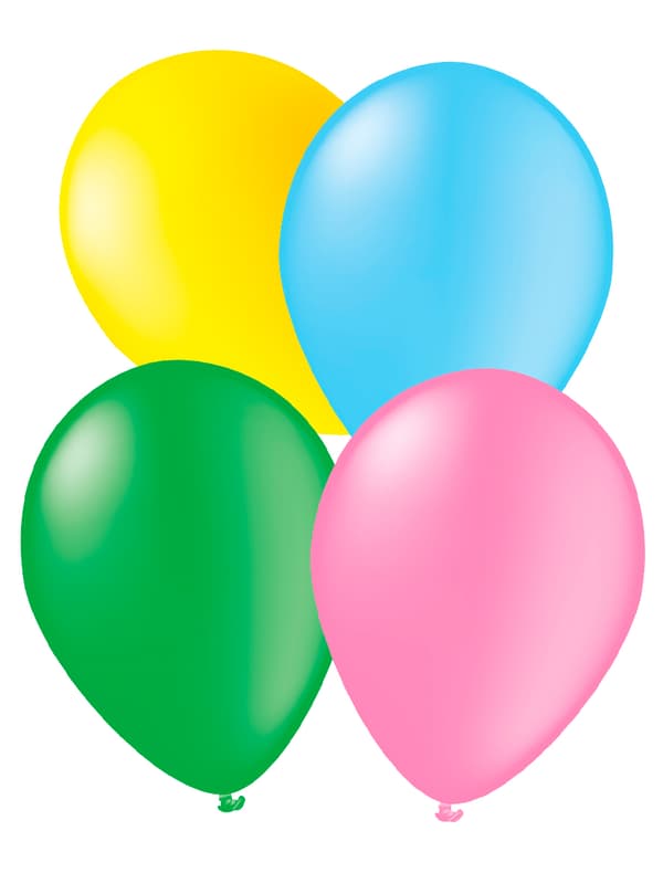 FUNIDELIA 10 ballonger flerfärgade - Slätstrukna färger  för dam och herr - 0